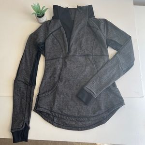 Lululemon | Think Fast Pullover in Black Heathered Herringbone size 8